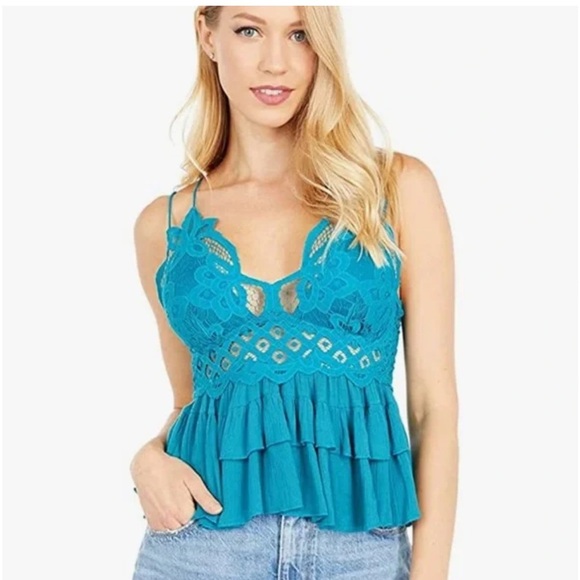Free People Black Adella Lace Ruffle Tiered Camisole BUY ONE GET ONE FREE ‼️ - Picture 16 of 16